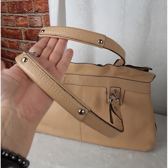 Coach Penelope Beige Pebbled Leather Shoulder Bag - Picture 5 of 13